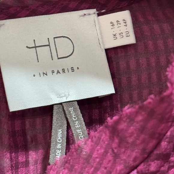 💜 Anthropologie HD in Paris Sheer Long-Sleeve Blouse - Thistle Berry  💜 - Picture 10 of 13